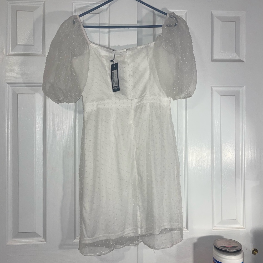 NWT Nasty Gal All Eyelets on You Sheer Sleeve Dress - Picture 3 of 6